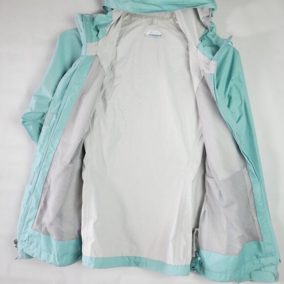 Columbia Jacket Women Size M Teal Hooded Omni Shield Full Zip Weather Proof READ - Picture 7 of 15